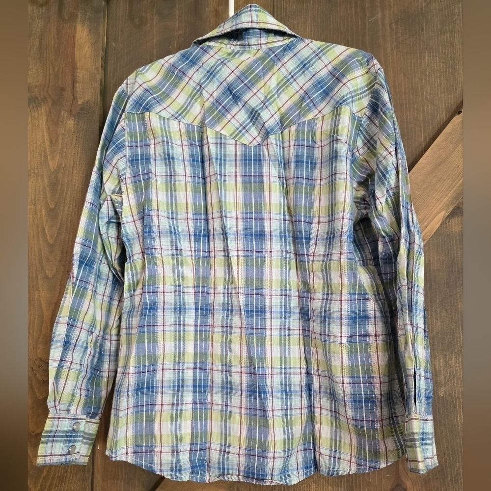Cowgirl Legend Pearl Snap Buttom Down Long Sleeve Size Large - Picture 2 of 7